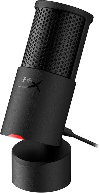 HyperX SoloCast 2 Gaming Condenser Mic USB-C Pop Filter Shock Mount Pl