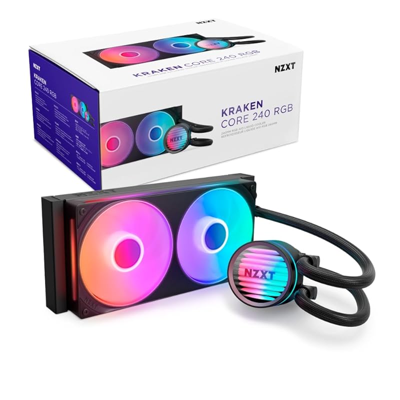NZXT Kraken Core 240 RGB AIO Liquid Cooler 240mm Radiator for Intel LG