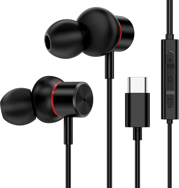 USB-C wired headphones with active noise cancelling, one-click ANC tog