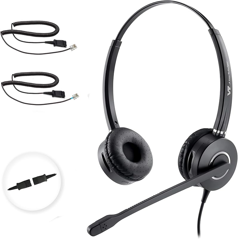VT QD Call Center Headset: Noise Cancelling, Quick Disconnect, RJ09 Ca