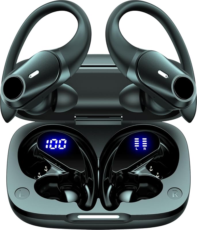 Active Noise Cancelling Earbuds: 80-hour battery with LED power displa