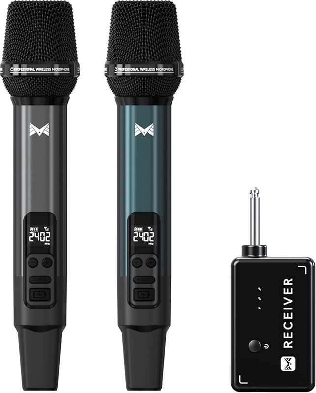 Metal Dynamic Wireless Mic One-to-One Chip, Rechargeable Receiver, 40H