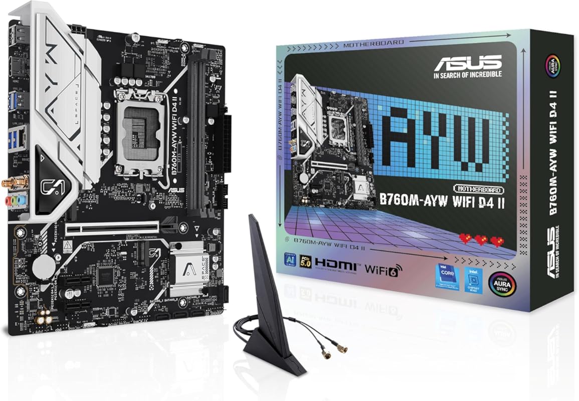 ASUS B760M-AYW WiFi D4 II Motherboard Intel B760 DDR4 PCIe 5.0 2x M.2 