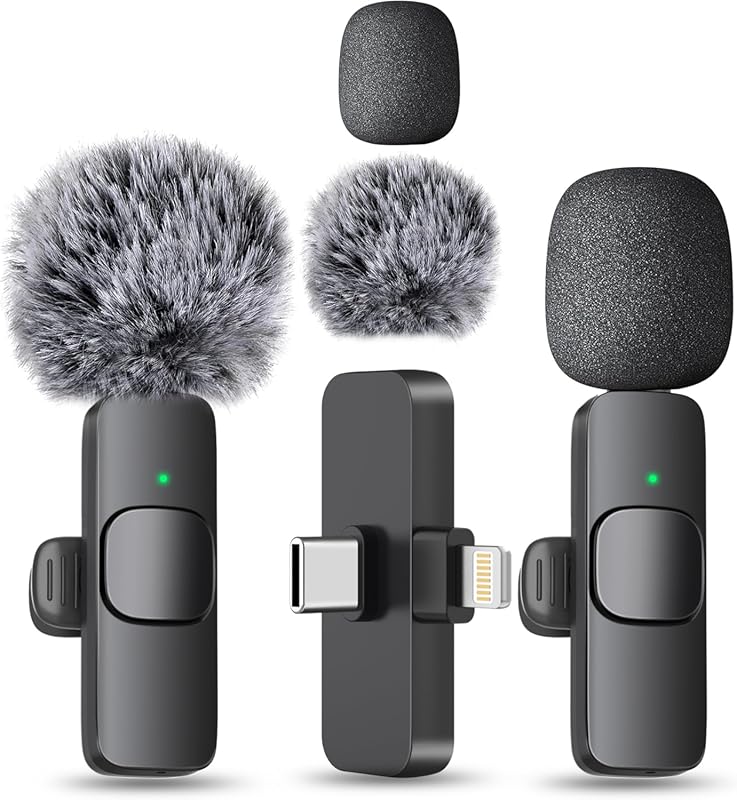 MAYBESTA Wireless Mini Microphone iPhone Android - Lavalier Lapel Clip