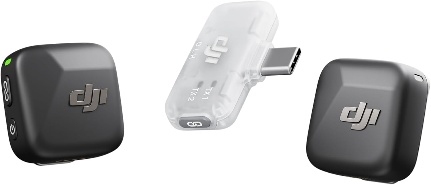 DJI Mic Mini 2-Pack Wireless Lavalier Mic with Mobile RX: Plug-and-Pla