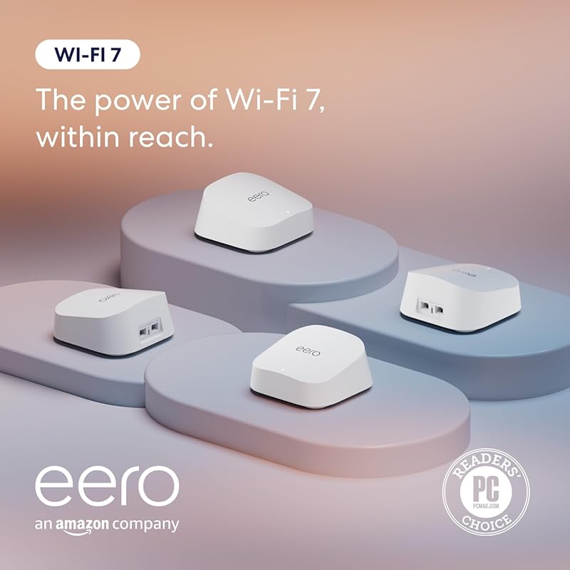 Amazon eero 7 Dual-Band Mesh Wi-Fi 7 Router with 2.5 Gbps Support, 800