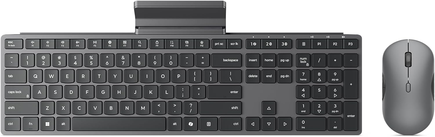 Lenovo 700 Wireless Keyboard Mouse Combo with Dual Connectivity, AES-1