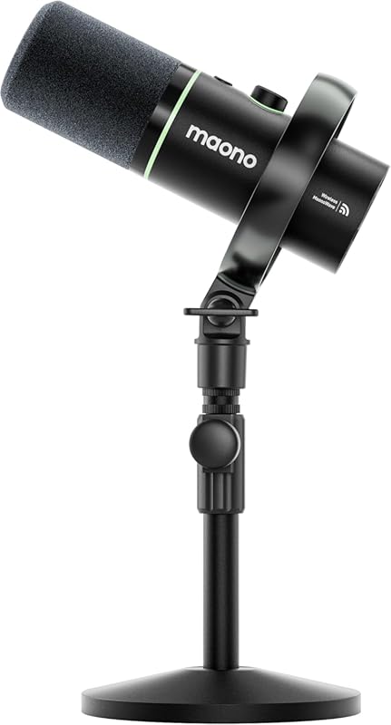 MAONO PD200W Hybrid Wireless Podcast Microphone with XLR/USB, Desktop