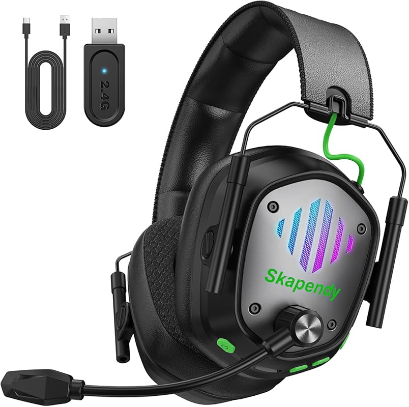 Wireless Gaming Headset for PS5, PS4, PC, Switch: 2.4GHz & Bluetooth 5