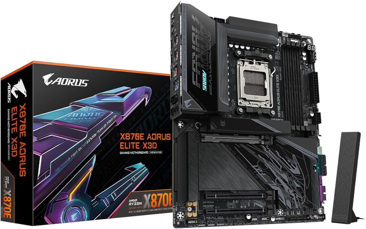 GIGABYTE X870E AORUS Elite X3D ATX Motherboard with AMD AM5, DDR5, PCI