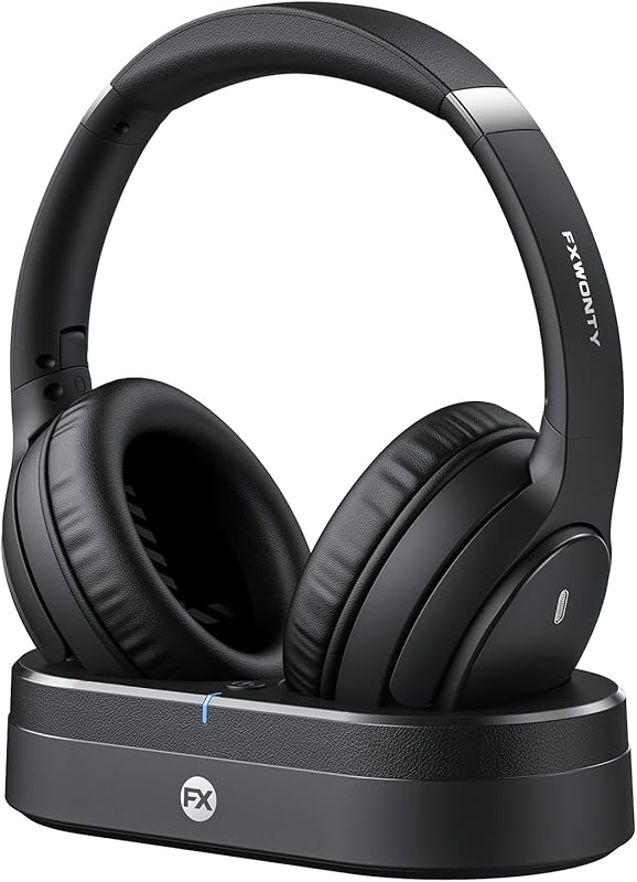 Senior Wireless TV Headphones: Charging Dock, 65H Playtime, No Audio D