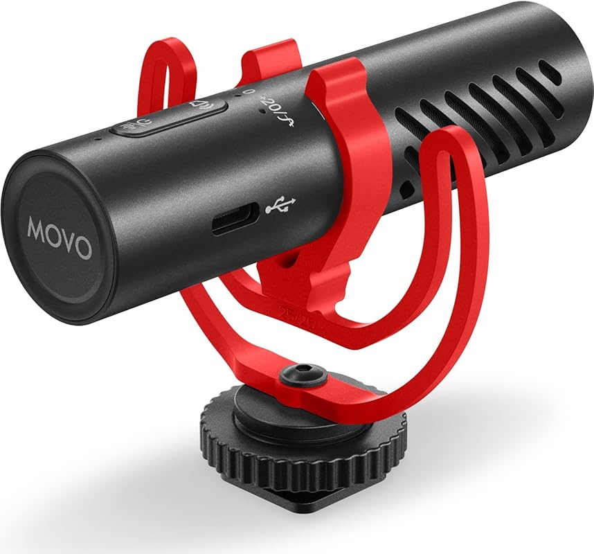 Movo VXR10-AI Shotgun Microphone with AI Noise Cancellation, Supercard
