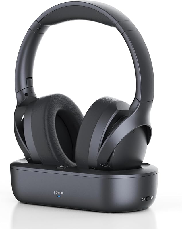 ANSTEN Senior TV Headphones: Optical RCA AUX, Over-Ear, No Delay, 30H