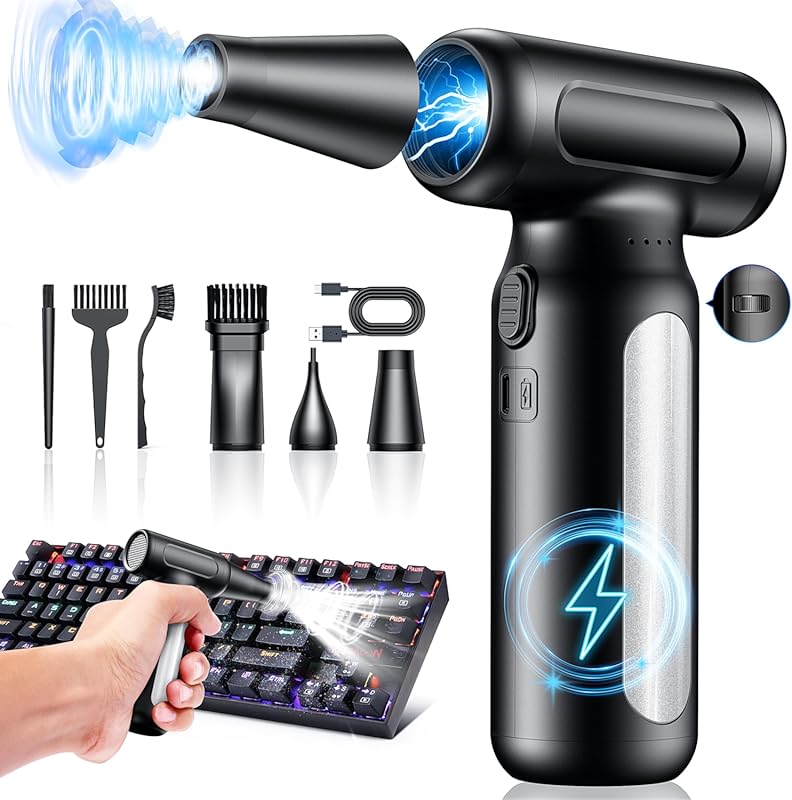 Electric Compressed Air Duster - 300000RPM Rechargeable Cordless Turbo