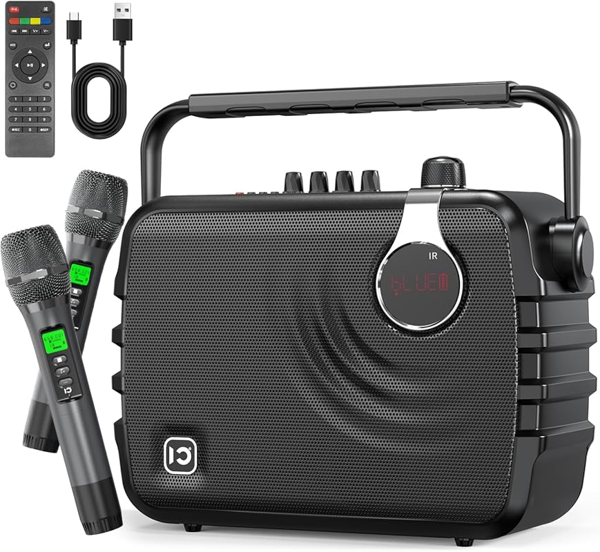 SHIDU 120W Power Voice Amplifier with 2 Wireless Bluetooth Microphones