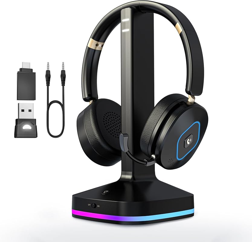 Earbay V6.0 Bluetooth Headset with Mic: Noise Cancelling, Mute, RGB Ch