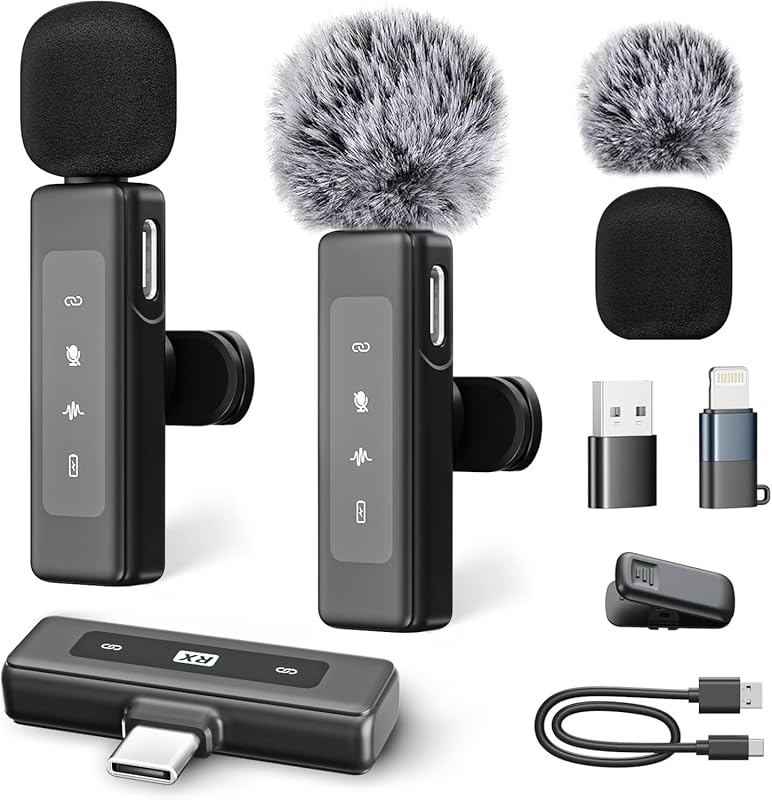 Mini Lavalier Microphone for iPhone Android iPad Computer Clip-On Nois