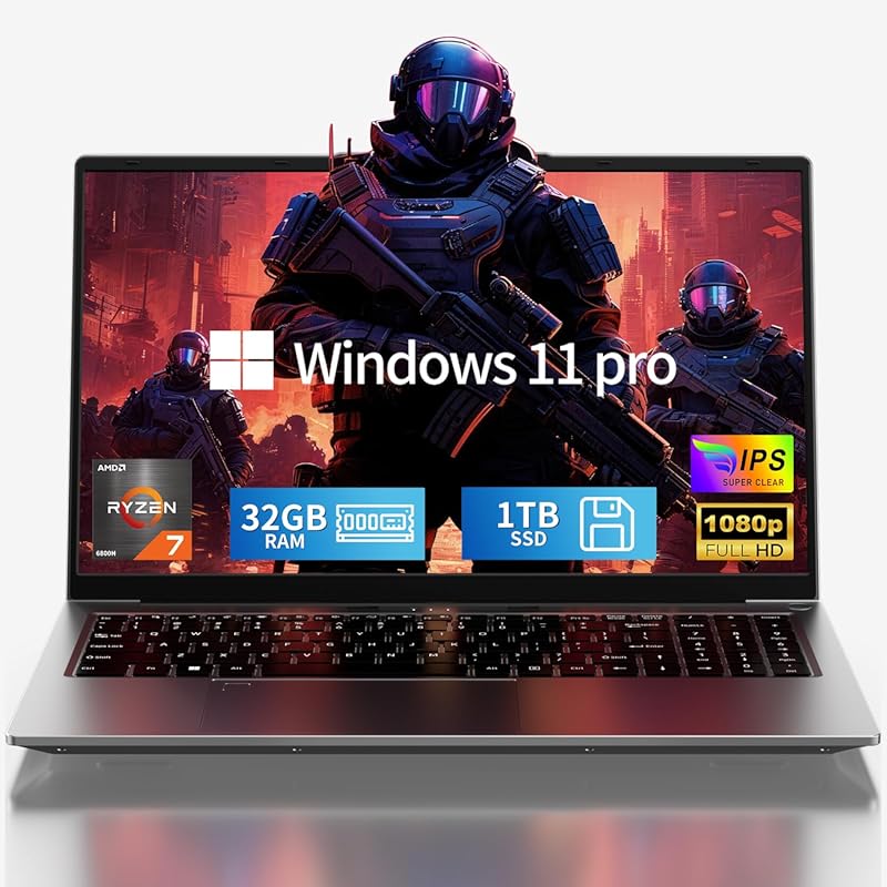 2026 15.6-inch Gaming Laptop AMD Ryzen 7 6800H 32GB RAM 1TB SSD Window