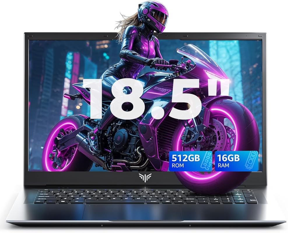 18.5-inch laptop: 16GB RAM, 512GB SSD, N150 3.6GHz, 8000mAh battery, F