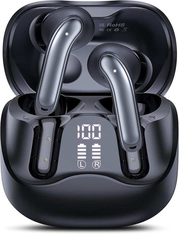 Wireless Earbuds with Hybrid ANC, 6-Mic ENC, Hi-Res Audio, Deep Bass, 