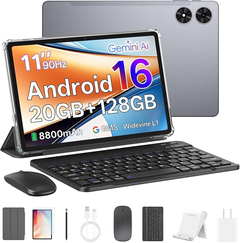 11-inch Android 16 Tablet: 20GB RAM, 128GB+1TB, Gemini AI, 13MP+8MP Ca