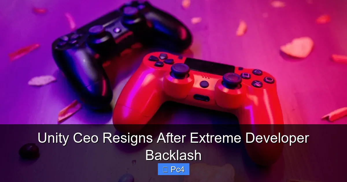 Unity Ceo Resigns After Extreme Developer Backlash