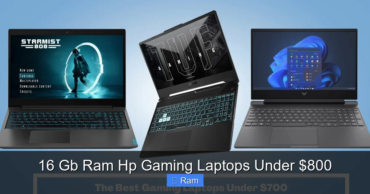 16 Gb Ram Hp Gaming Laptops Under $800