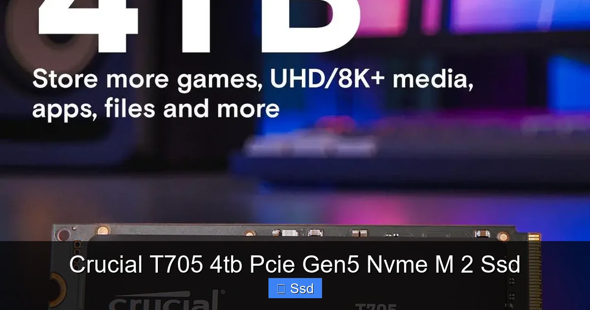 Crucial T705 4tb Pcie Gen5 Nvme M 2 Ssd