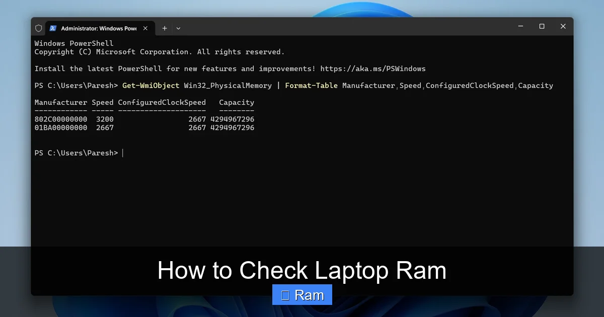 How to Check Laptop Ram