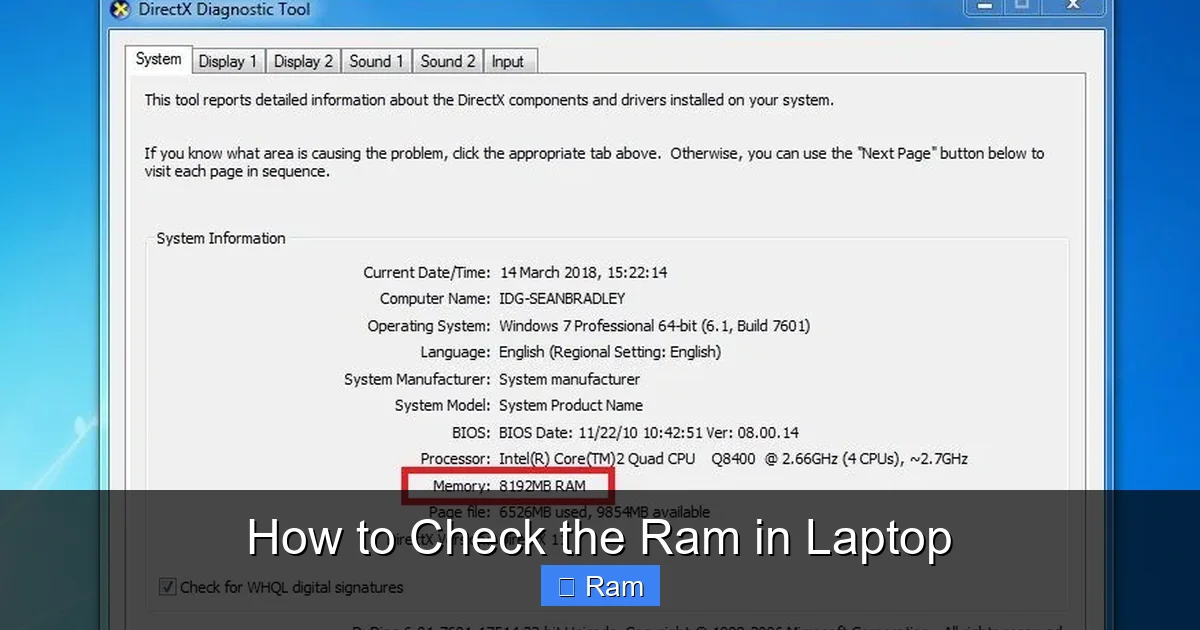 How to Check the Ram in Laptop