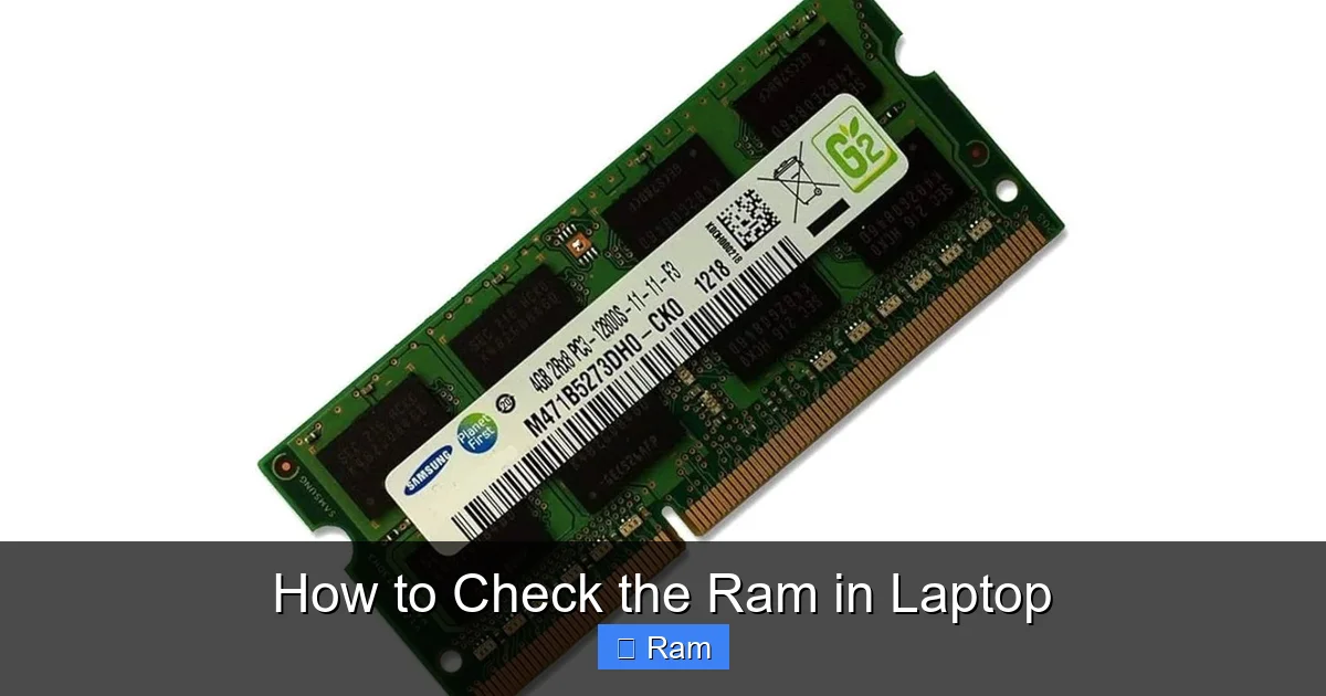 How to Check the Ram in Laptop