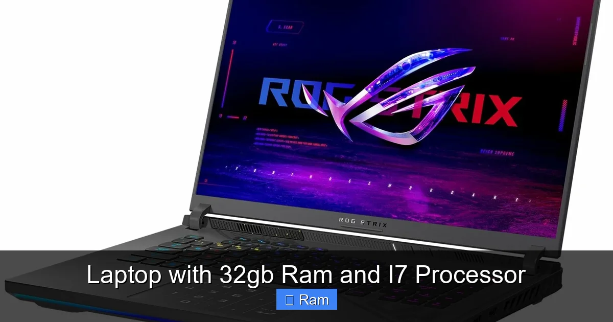 Laptop with 32gb Ram and I7 Processor