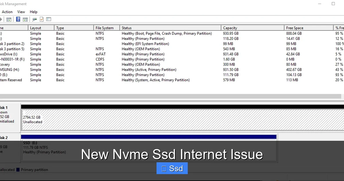 New Nvme Ssd Internet Issue