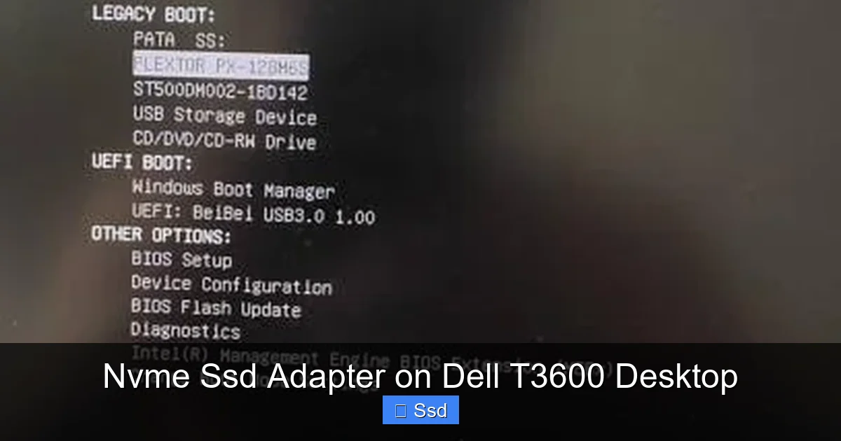 Nvme Ssd Adapter on Dell T3600 Desktop