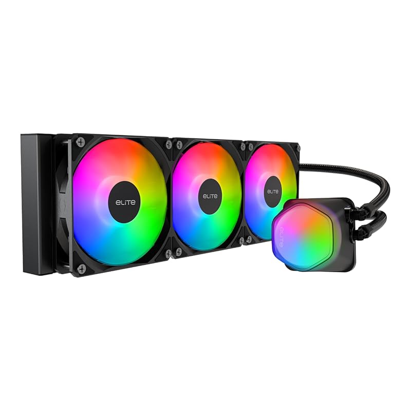 Cooler Master Elite Liquid 360 AIO: 360mm radiator, 3 ARGB PWM fans fo