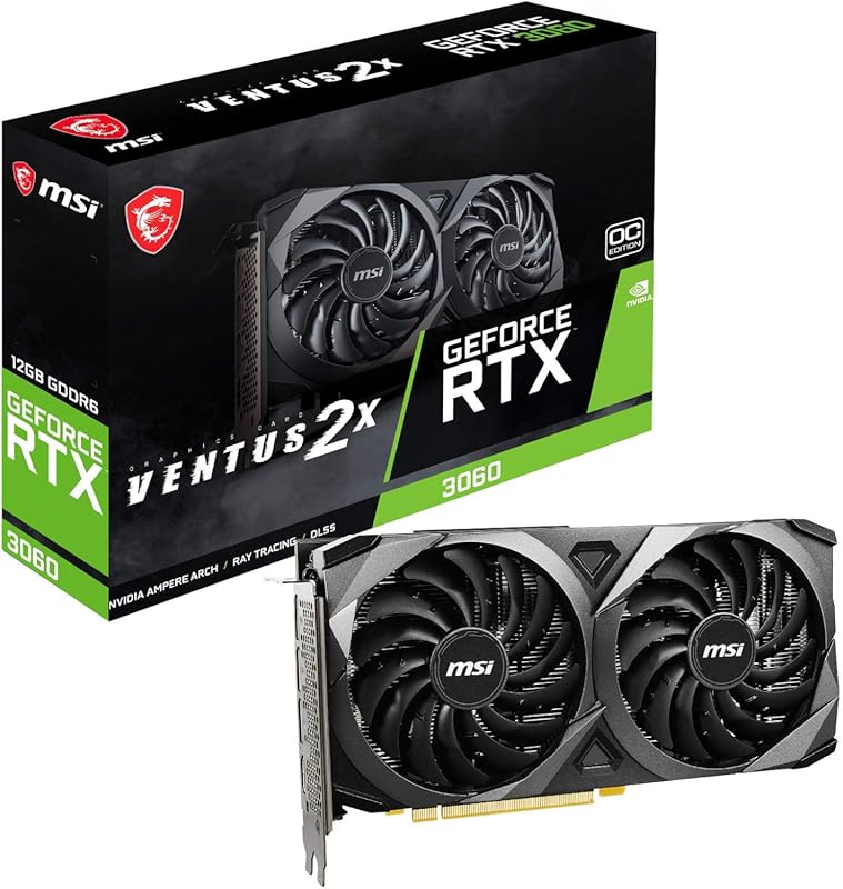 MSI RTX 3060 Gaming 12GB OC GPU: 15 Gbps GDDR6, PCIe 4, HDMI/DP, Torx