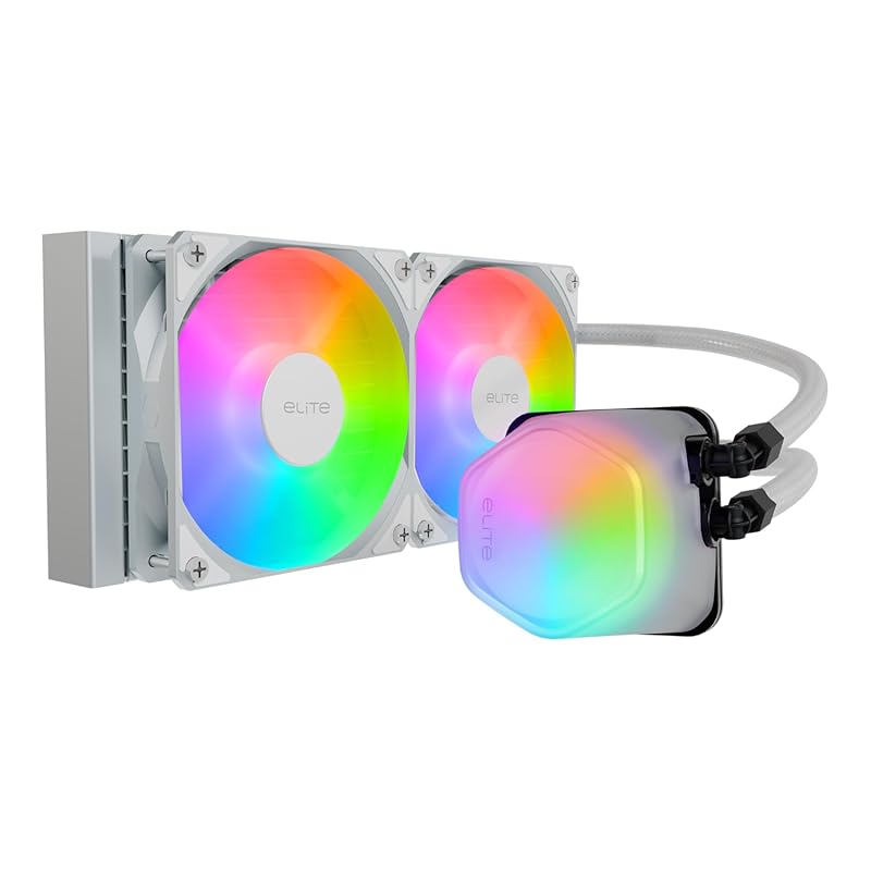 Cooler Master Elite Liquid 240 AIO CPU Cooler with 240mm Radiator, 2 A