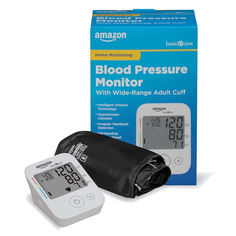 Amazon Basic Care Wide Range Arm Blood Pressure Monitor with Intellige