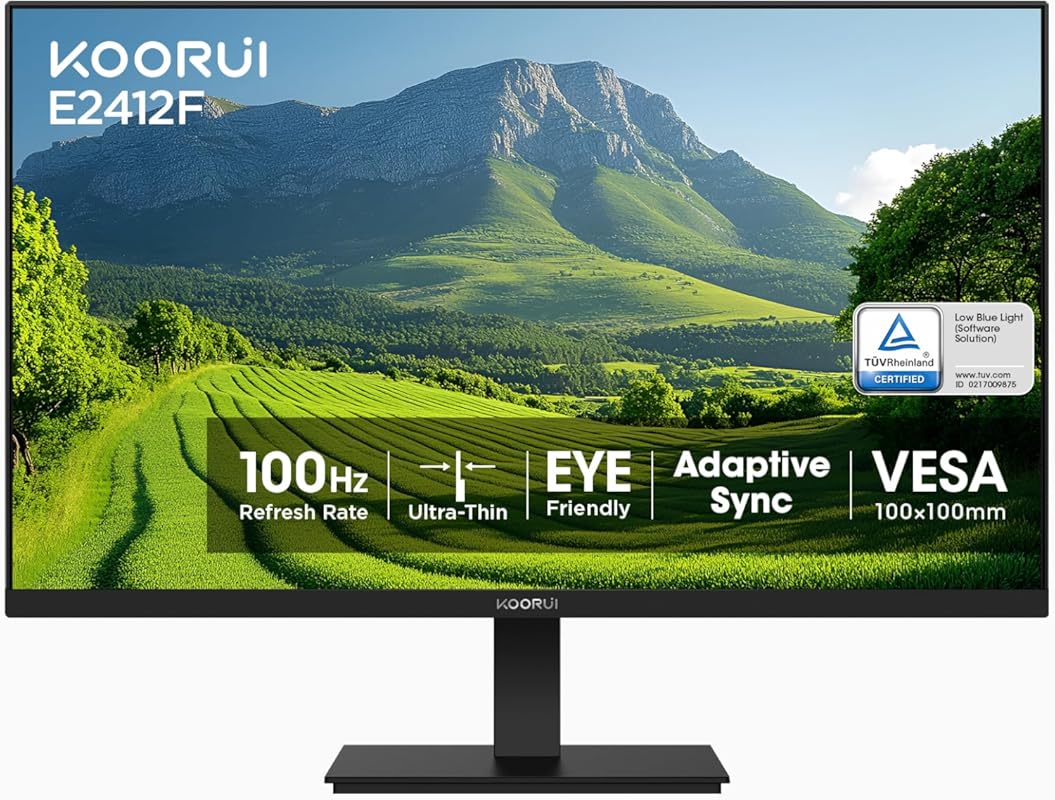 KOORUI 24-inch VA Panel Monitor with 100Hz, 4000:1 Contrast Ratio, HDM