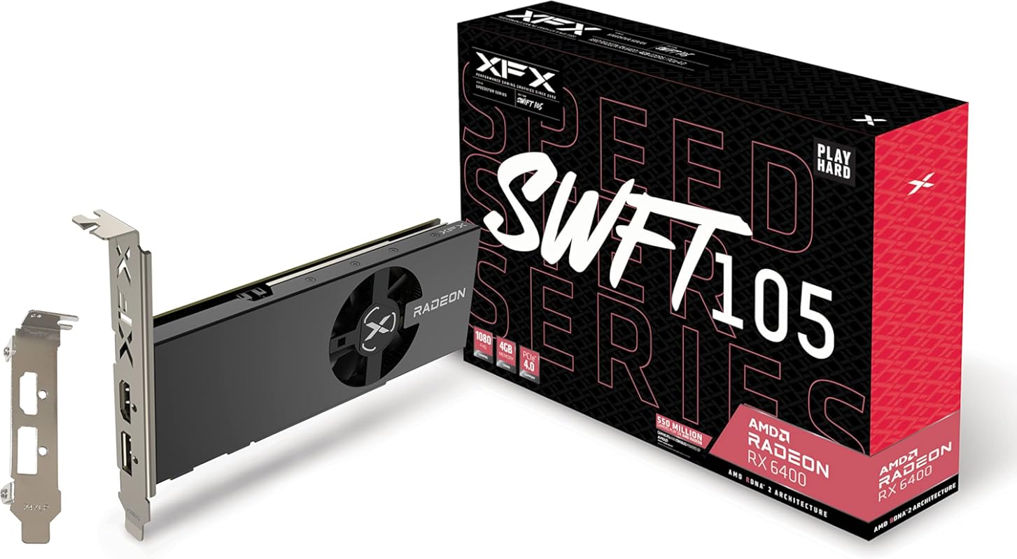 XFX Speedster SWFT105 Radeon RX 6400 Gaming Graphics Card with 4GB GDD