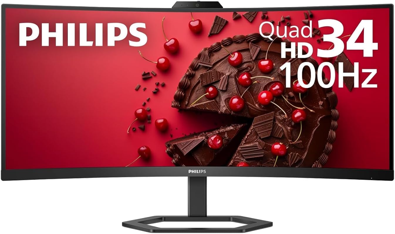 Philips 34-inch UltraWide QHD 21:9 Monitor with Built-in Windows Hello
