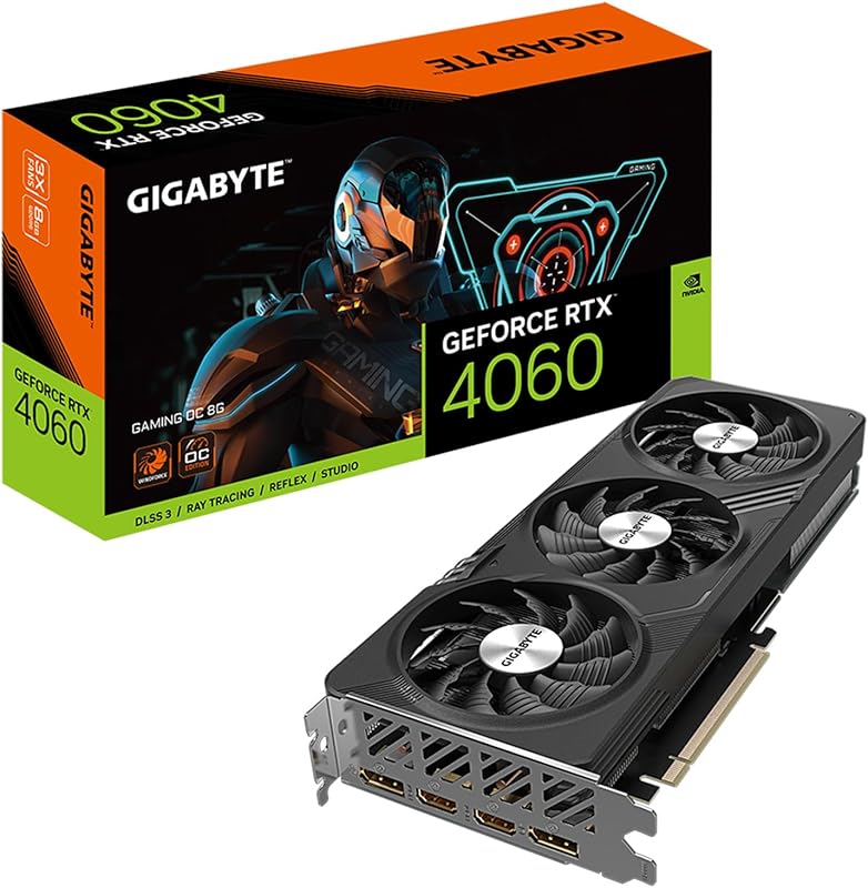 GIGABYTE GeForce RTX 4060 Gaming OC 8G Graphics Card with 3X WINDFORCE