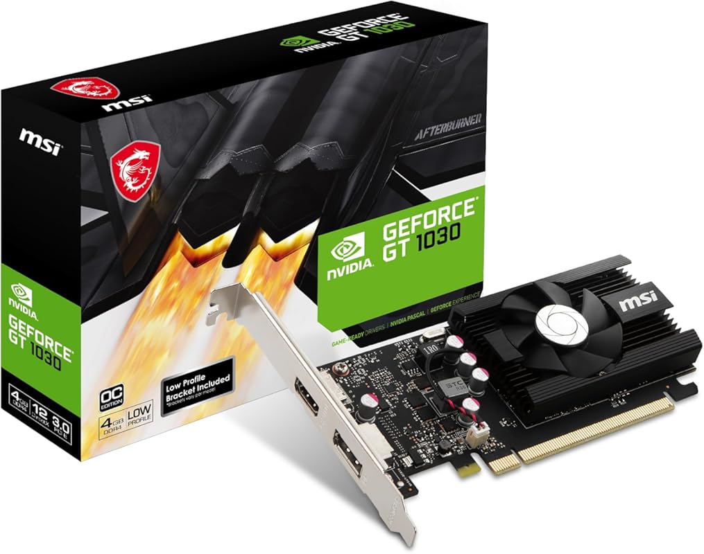 msi Gaming GeForce GT 1030 4GB DDR4 64-bit HDCP Support DirectX 12 DP/