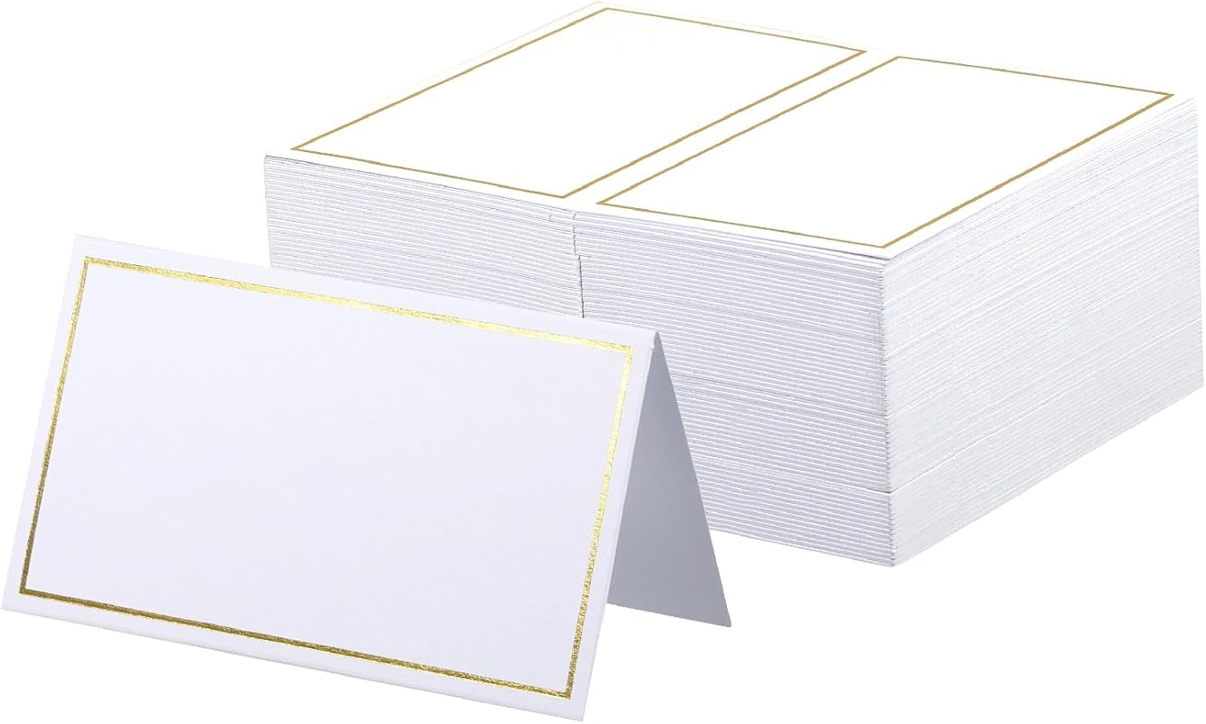 120 Gold Foil Border Place Cards for Weddings Banquets Events – Small