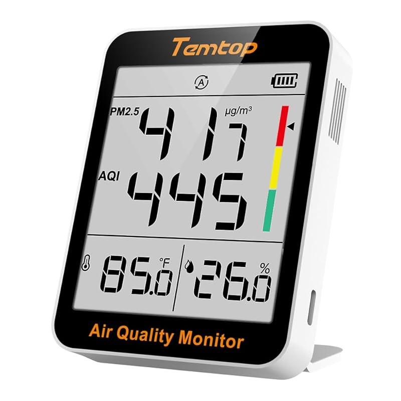 Temtop Air Quality Monitor Indoor Thermo-Hygrometer: Measures PM2.5, A