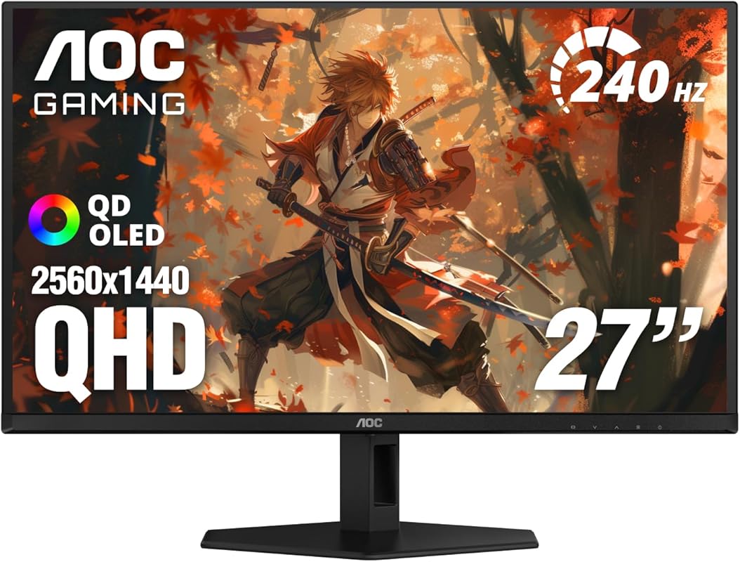 AOC Q27G4XN 27-inch Gaming Monitor: QHD 2K, 180Hz, 1ms, Adaptive Sync,