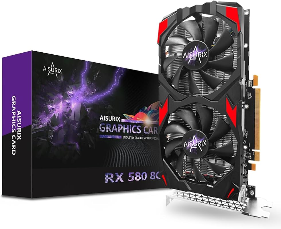 Kelinx AISURIX RX 580 Graphics Card with Real 8GB GDDR5, 256-Bit, Dual