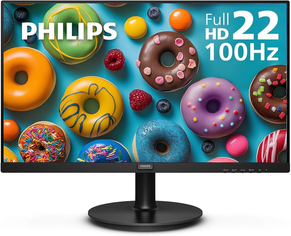 Philips 22-inch Thin Full HD Monitor: 100Hz, VESA, HDMI VGA, LowBlue M