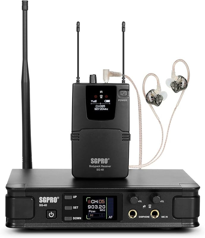 Wireless IEM System with Metal Bodypack Transmitter, 85 Frequencies, 2