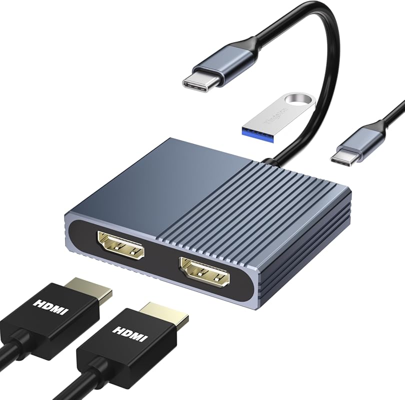 Universal USB C Docking Station for Dual Monitors with HDMI, USB 3.0,
